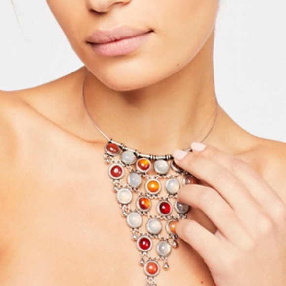 Free People Jewelry - NWT Free People Brighton Stone Collar Necklace RED